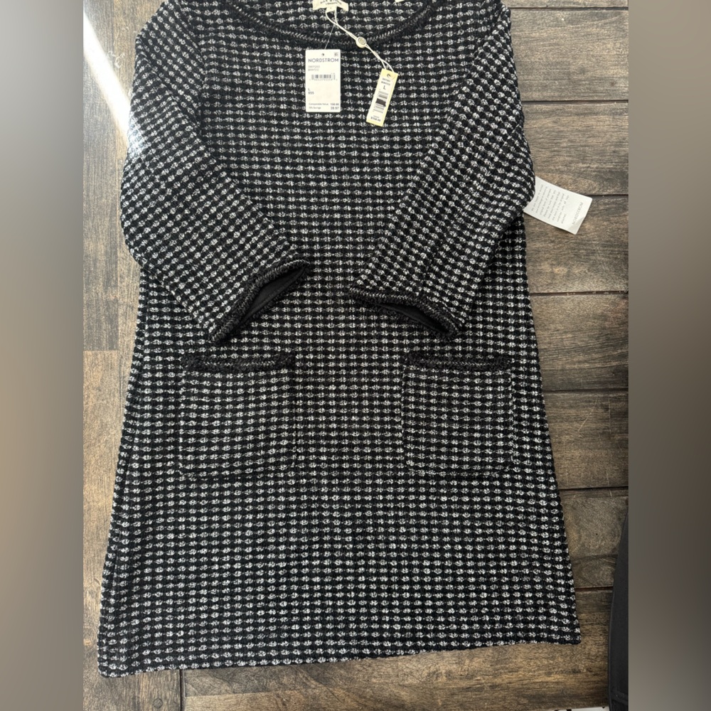 NWT Max Studio Monochrome Tweed Dress